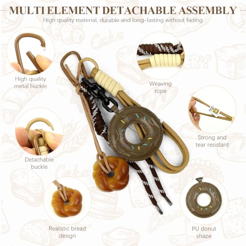 PALAY® Bag Charm Doughnut Keychain Bag Charms for Handbags Cute Nylon Braided Rope Backpack Charm Handbag Charms Gift for Women and Girls PALAY® Bag Charm Doughnut Keychain Bag Charms for Handbags Cute Nylon Braided Rope Backpack Charm Handbag Charms Gift for Women and Girls